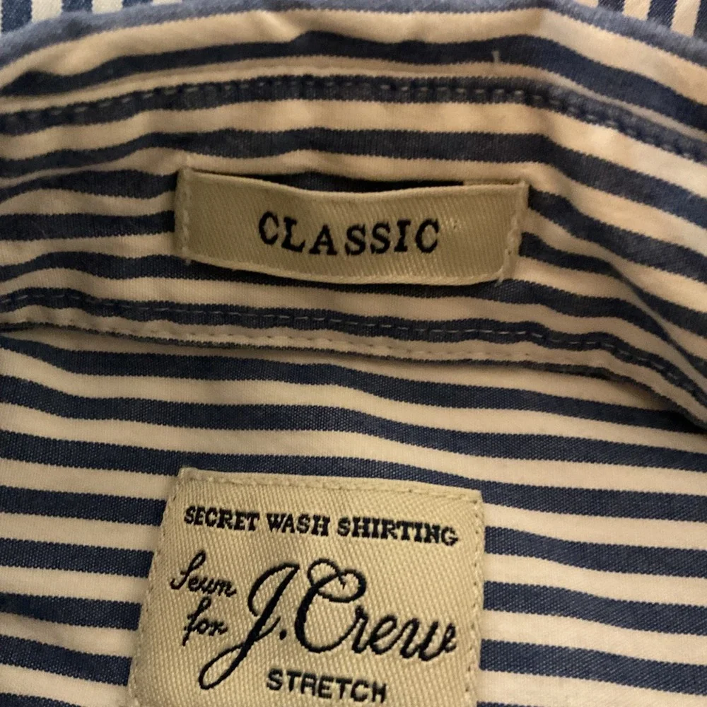 J. Crew Men's Striped Printed Collared Long Sleeve Stretch Button Up Shirt Sz XL